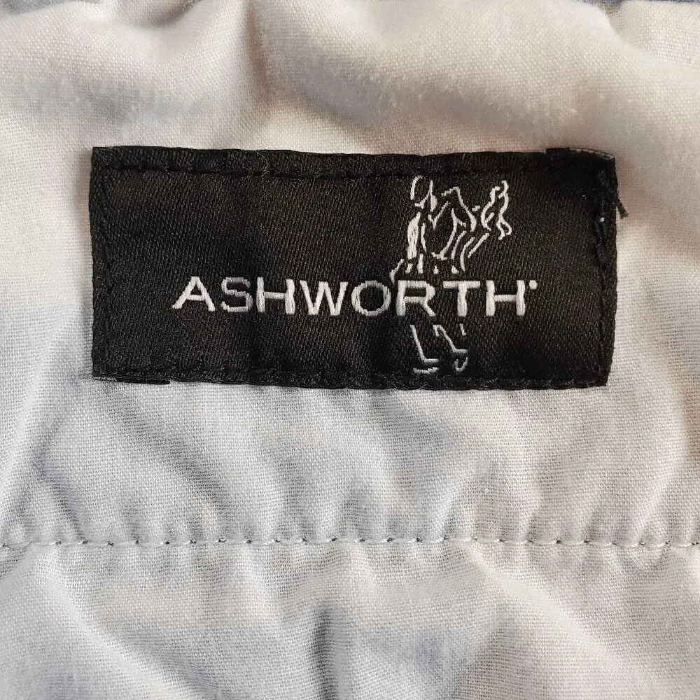 Ashworth Shorts Mens 35W Blue Plaid Chino Golf Performance Regular Fit Outdoor